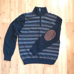 Quarter-zip, lightweight sweater.